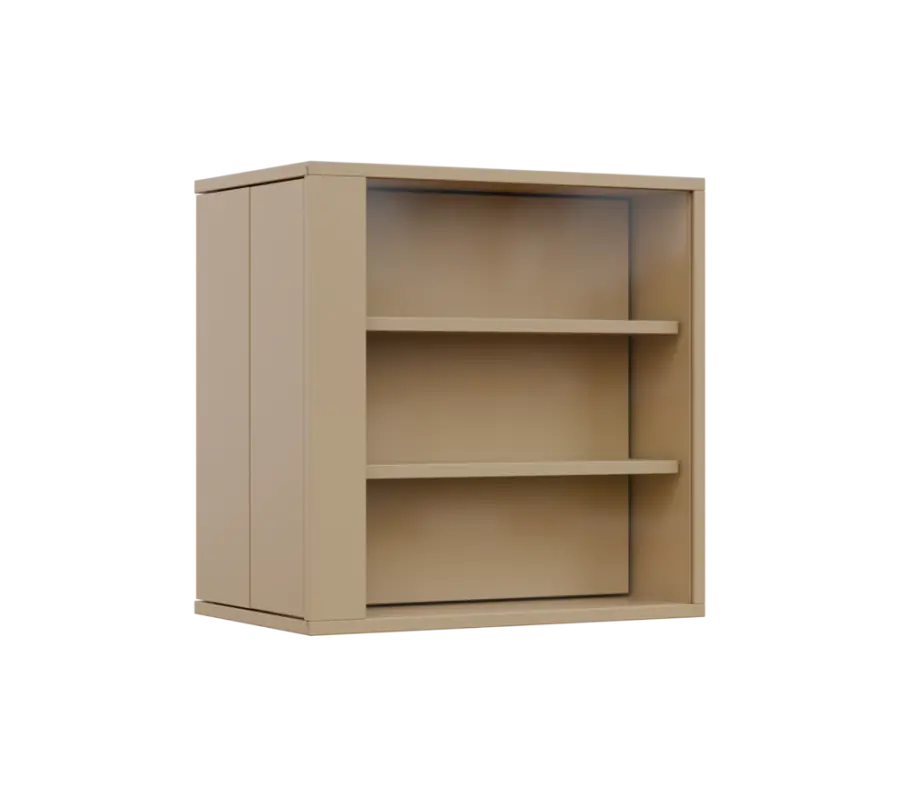 RE VTB - 350 vitrína s bočním výsuvem, 600x600x350, pískově žlutá